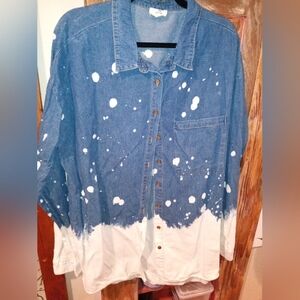 Entro Blue and White Button Down Shirt